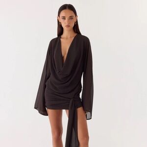 Peppermayo Sorrel Long Sleeve Mini Dress - Chocolate